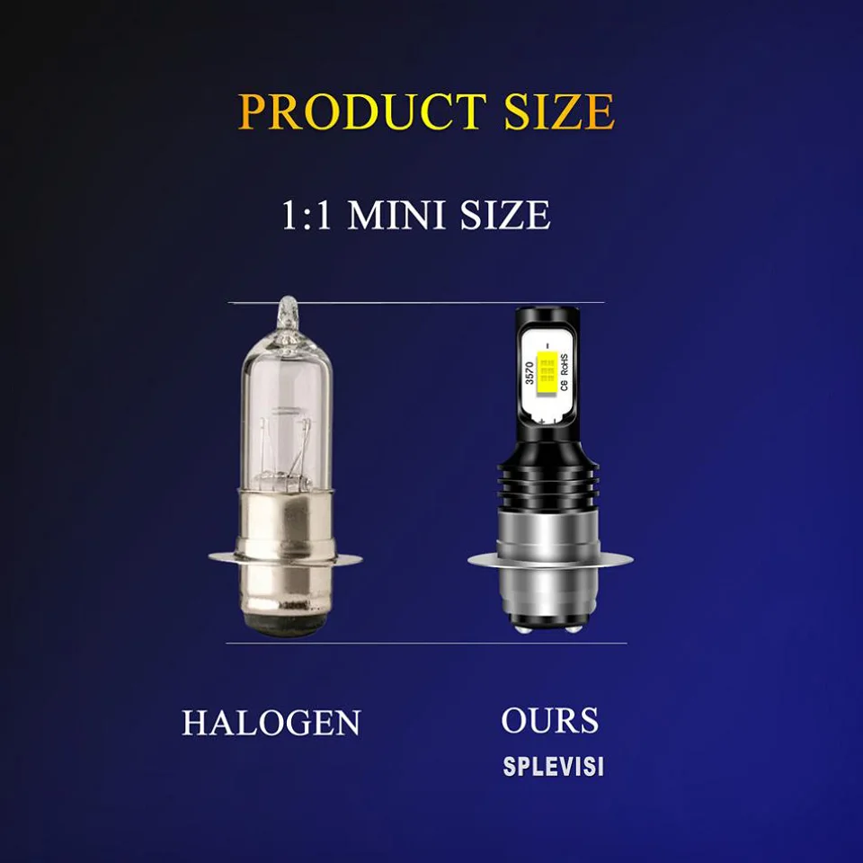 2x 9-16v H6 H6M P15D LED Headlights - whether it is used at night or in bad weather For Kawasaki KFX450R 2008 2009 2010 2011