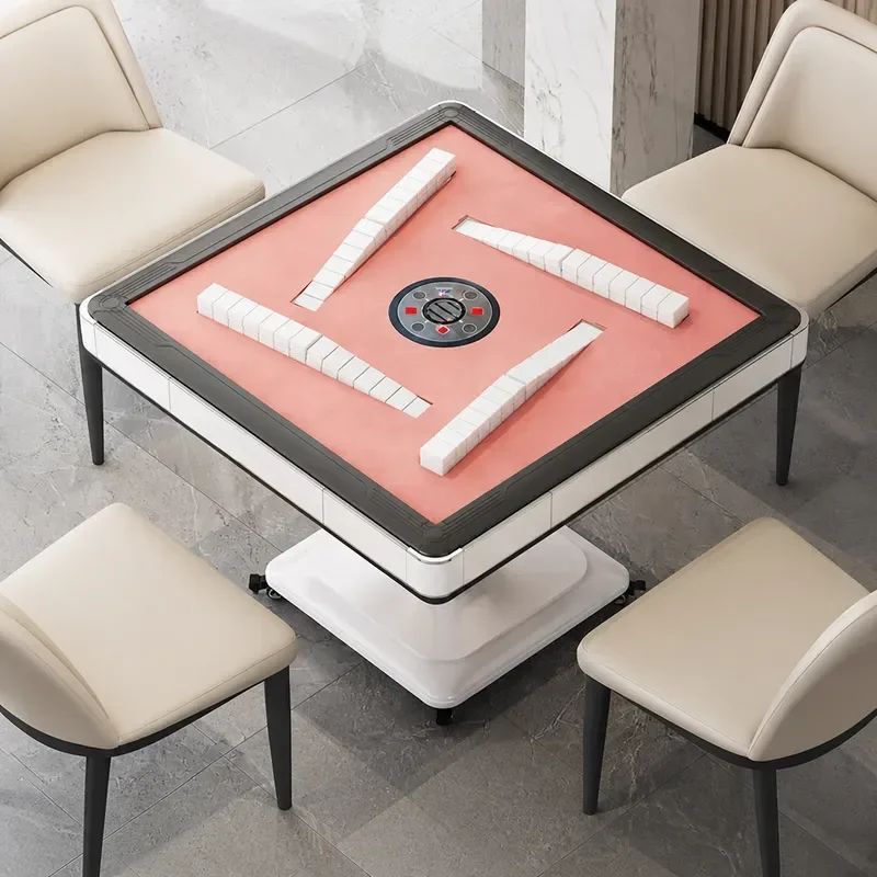 Pink Rotor Roller Coaster Third Generation Folding Mahjong Machine Fully Automatic Home Free Push Card Silent Mahjong Table