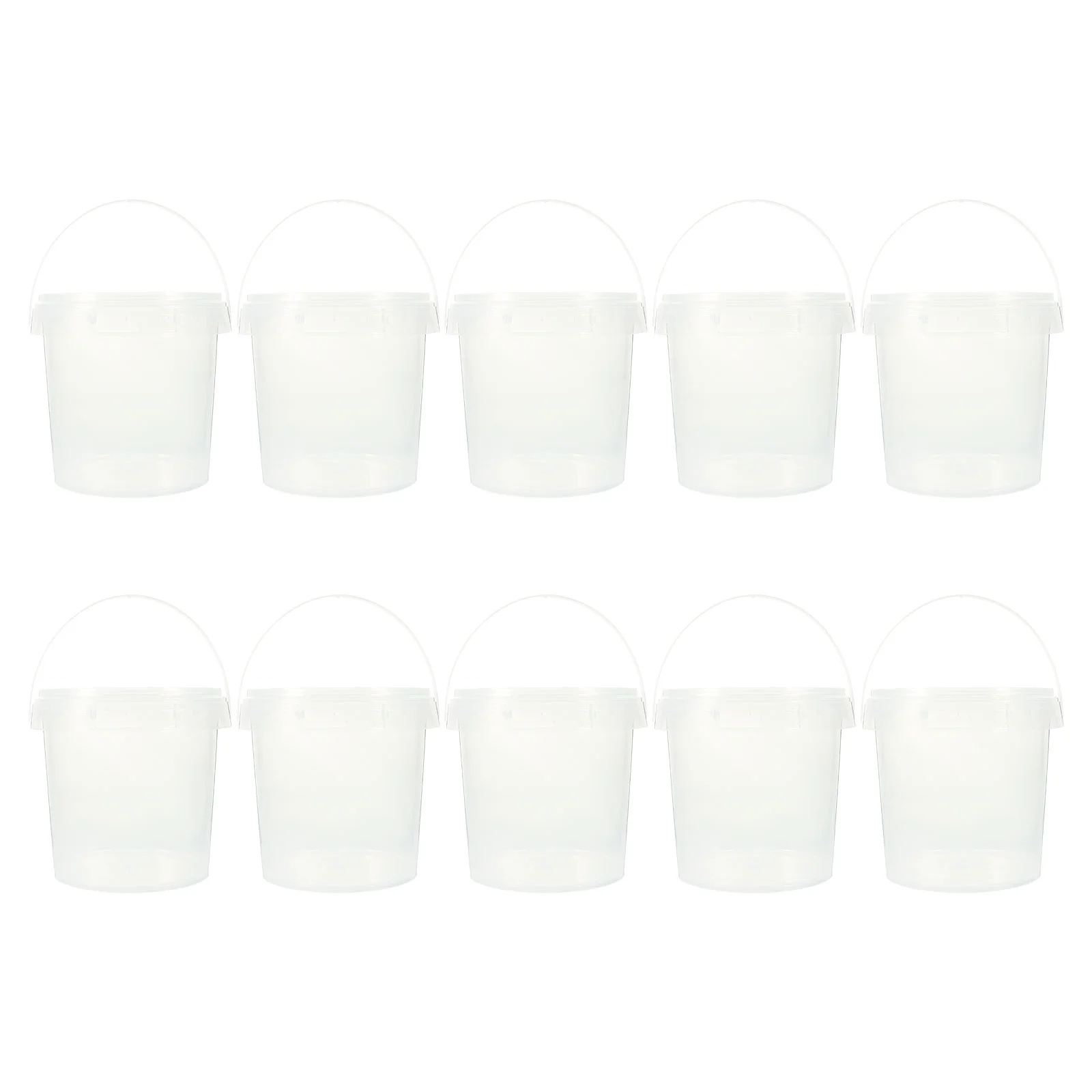 10 Pcs Transparent Small Barrel Empty Storage Container Kitchen Buckets Ice Dispenser Round Toys Pp Clear