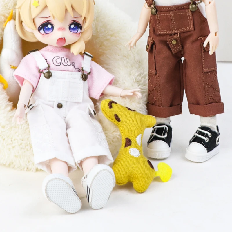 OB11 Baby Kleidung Hosenträger Hosen Set Mantel Baumwolle Kleidung GSC P9 1/12 bjd Puppe Nette Kleidung Molly Puppe Kleidung Kopfbedeckung