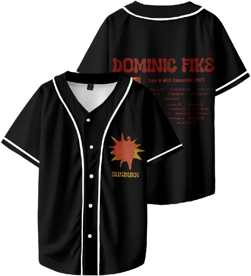 Dominic Fike Sunburn Baseball Jersey Fashion Streetwear Hip Hop 3D Print Summer T Shirts