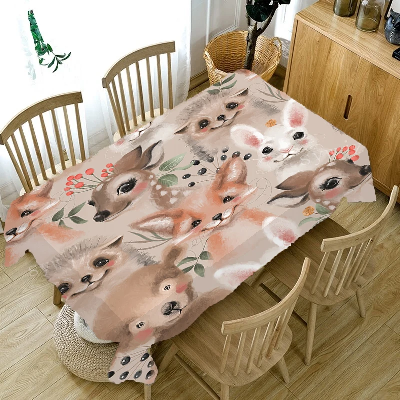 Cartoon Cute Cat Pattern Tablecloth Birthday Party Supplies Home Wedding Decoration Accessories Rectangular Dinner Tablecloth