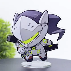 10CM Overwatch Acrylic Stand Keychain 27 Styles Clear  Pendant Accessories Cartoon Key Ring