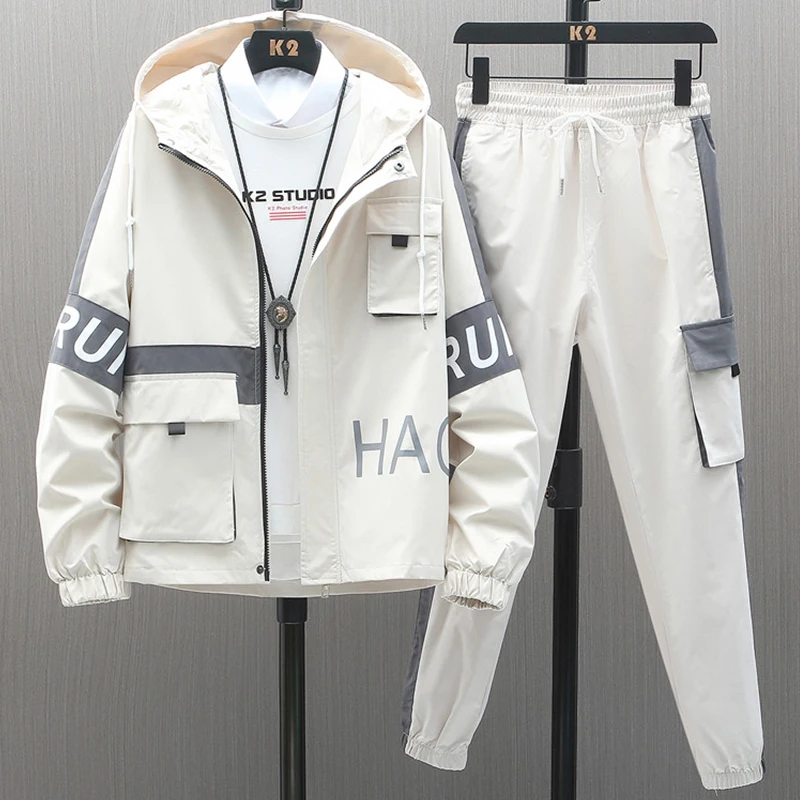 

Men's Hooded Tracksuit 2023 Brand New Streetwear Patchwork Men's Sets 2 Piece Jacket+Pants Casual Sport Suit Plus Size 8XL