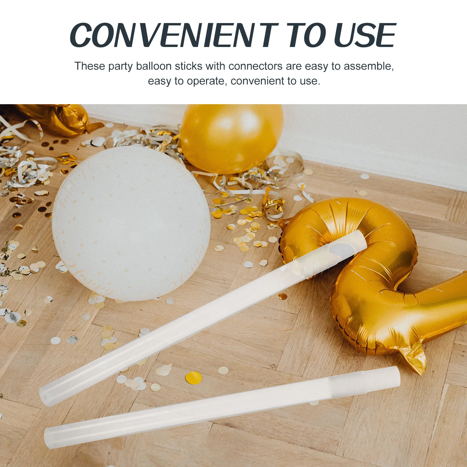 

10Pcs Clear Balloon Sticks with Connectors for DIY Balloon Decorating Supplies Tall Pole Stand Kit Floor Table Use