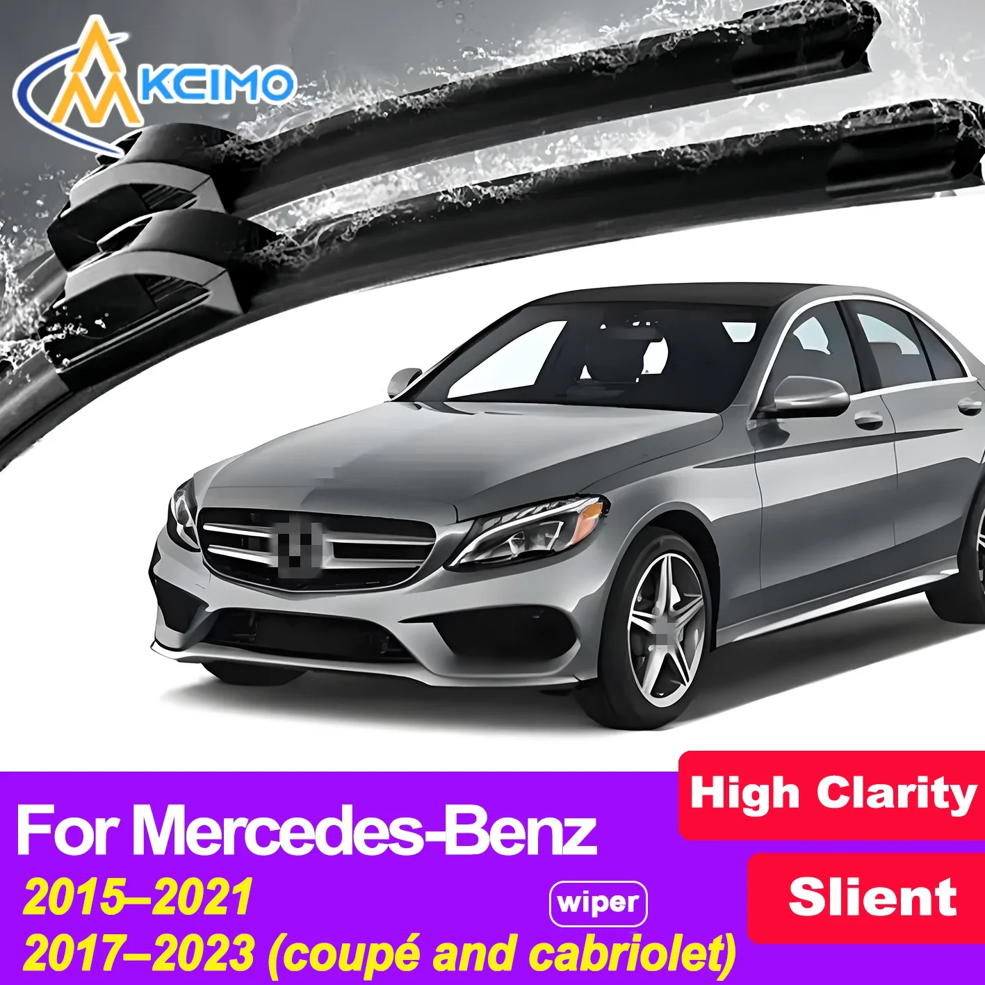 

2PCS HD Wiper Blades for Mercedes-Benz C-Class W205 S205 (Wagon) C205 (Coupé) A205 (Cabriolet) 2015-2021 2017-2023 (coupé and ca