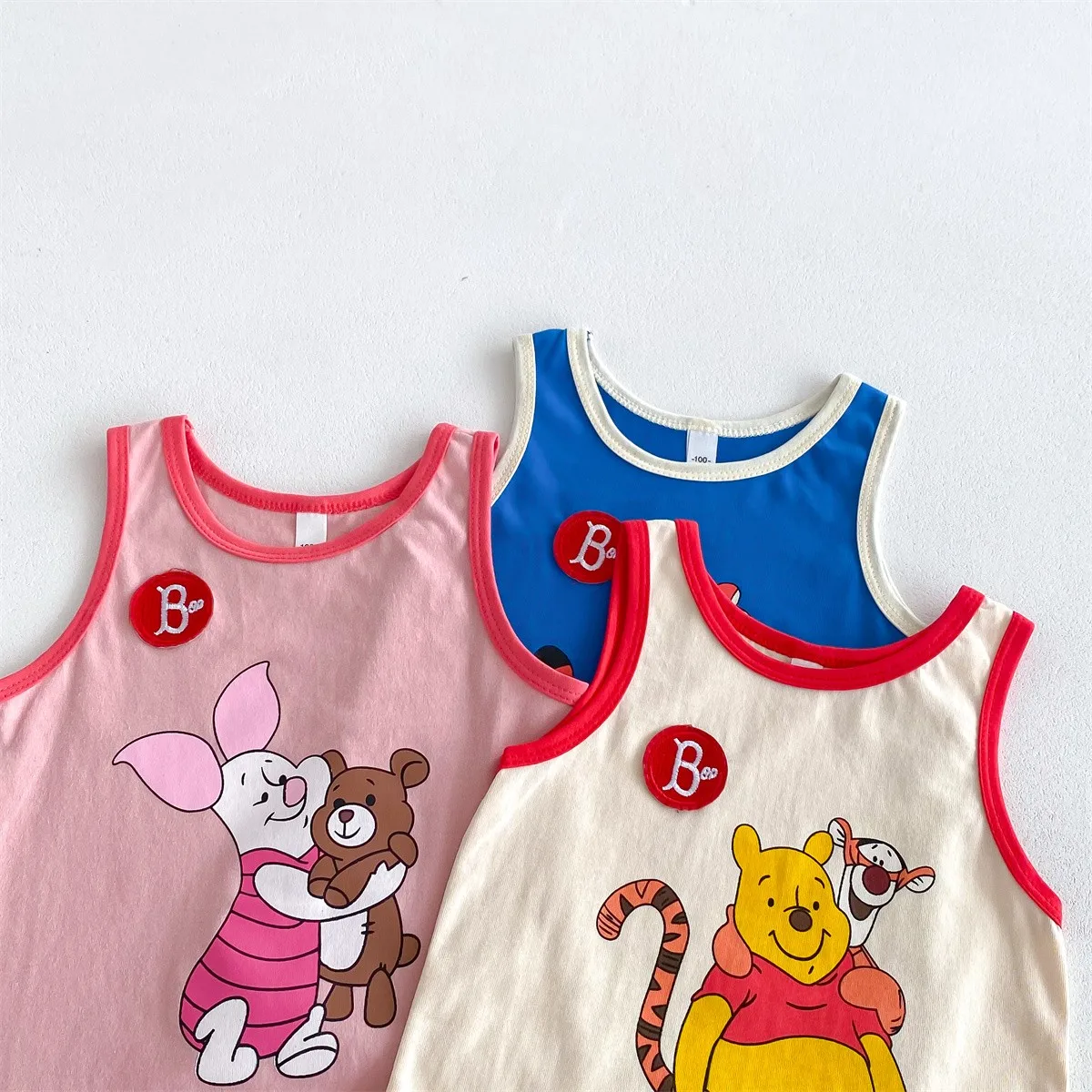 2024 Summer New Children Sleeveless Casual T Shirts Baby Boy Girls Cartoon Print Vest Toddler Fashion Loose Tee Top Kids Clothes