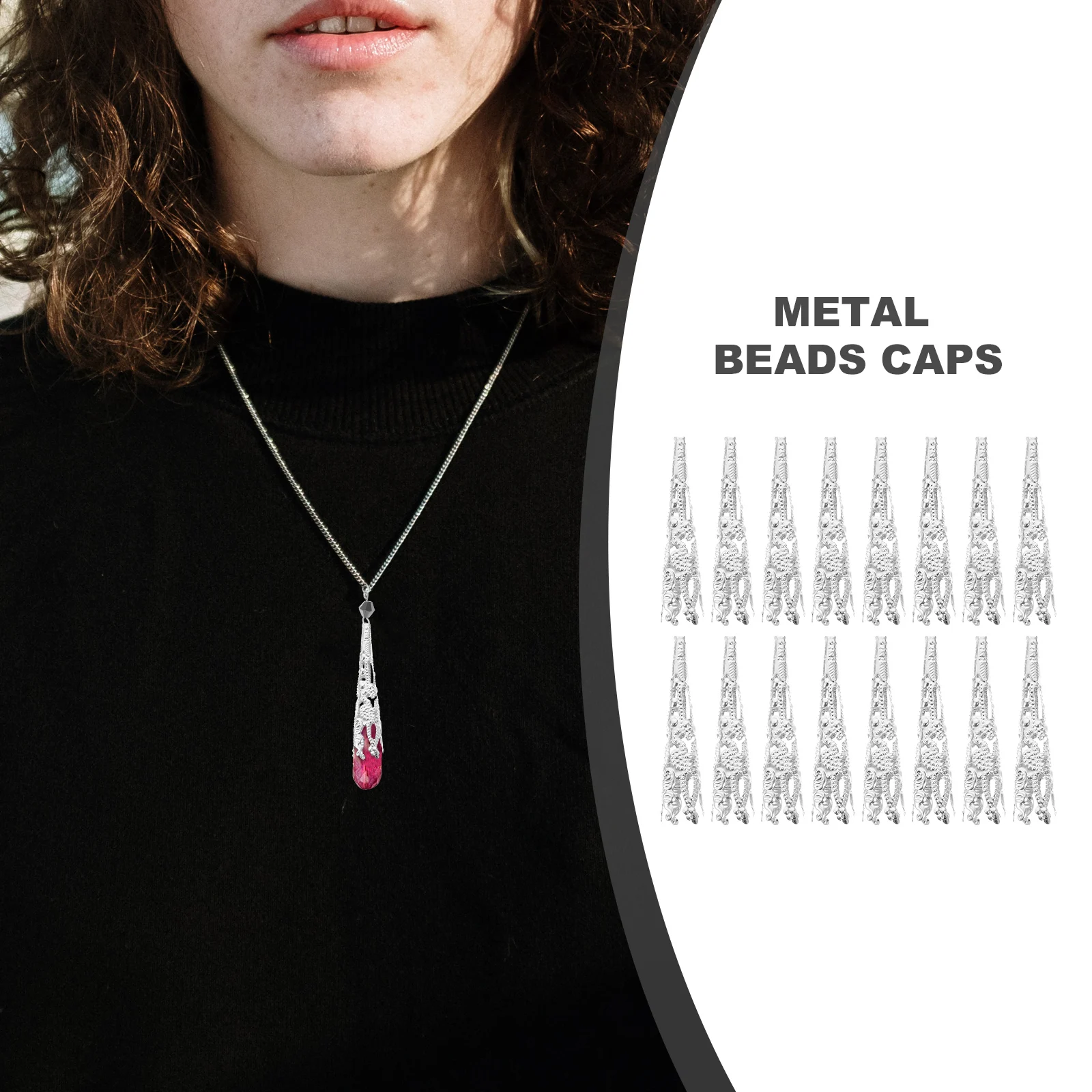 

120Pcs Metal Bead Caps Fashionable Trumpet Flower Shape for DIY Beads Making Bracelets Necklace End Caps DIY Supply
