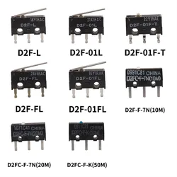 오리지널 마이크로 스위치 D2FC-F-7N 단추 프렛팅 D2FC-E-7N, D2FC 10M 20M, D2FC-F-K60MM D2FC-F-K(50M)-RZ D2F-F-3-7, 100% 신제품, 20 개
