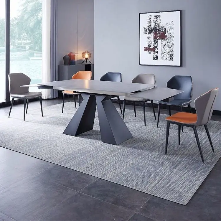 

Italian Marble Round Table And Chair Combination Of Modern Simple Home 6 To 8 People Nordic Light Luxury With Turntable Table