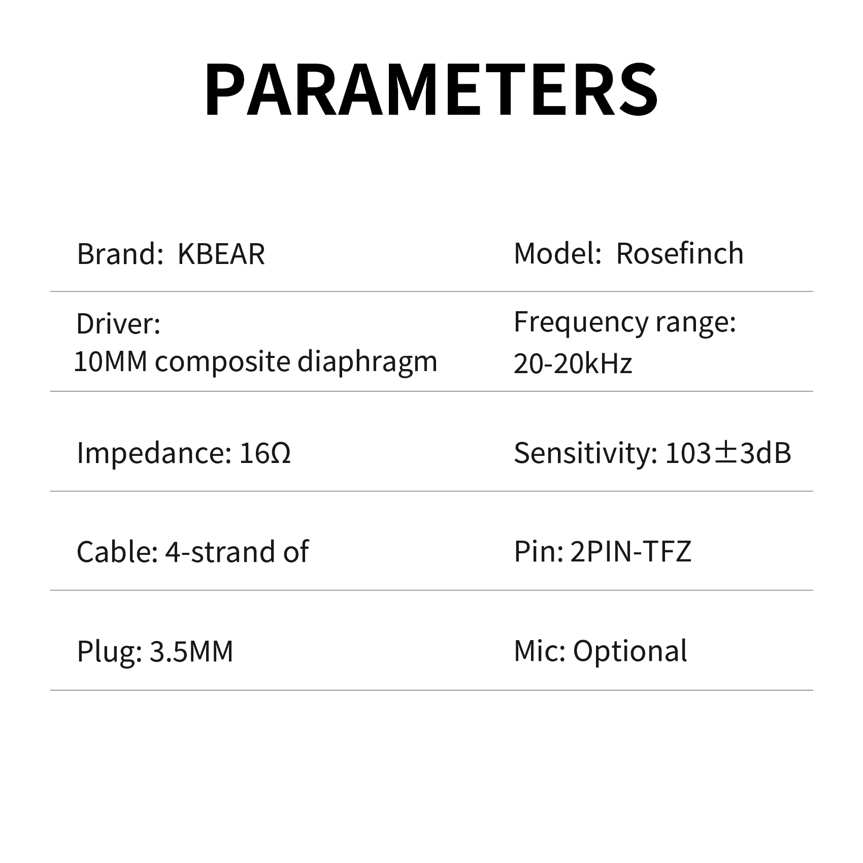 KBEAR New Rosefinch Dynamic Earbuds Hi-Res HiFi Stereo Surround Music Headsets In-Ear Sport Game Live Streaming 2m Wire TypeC