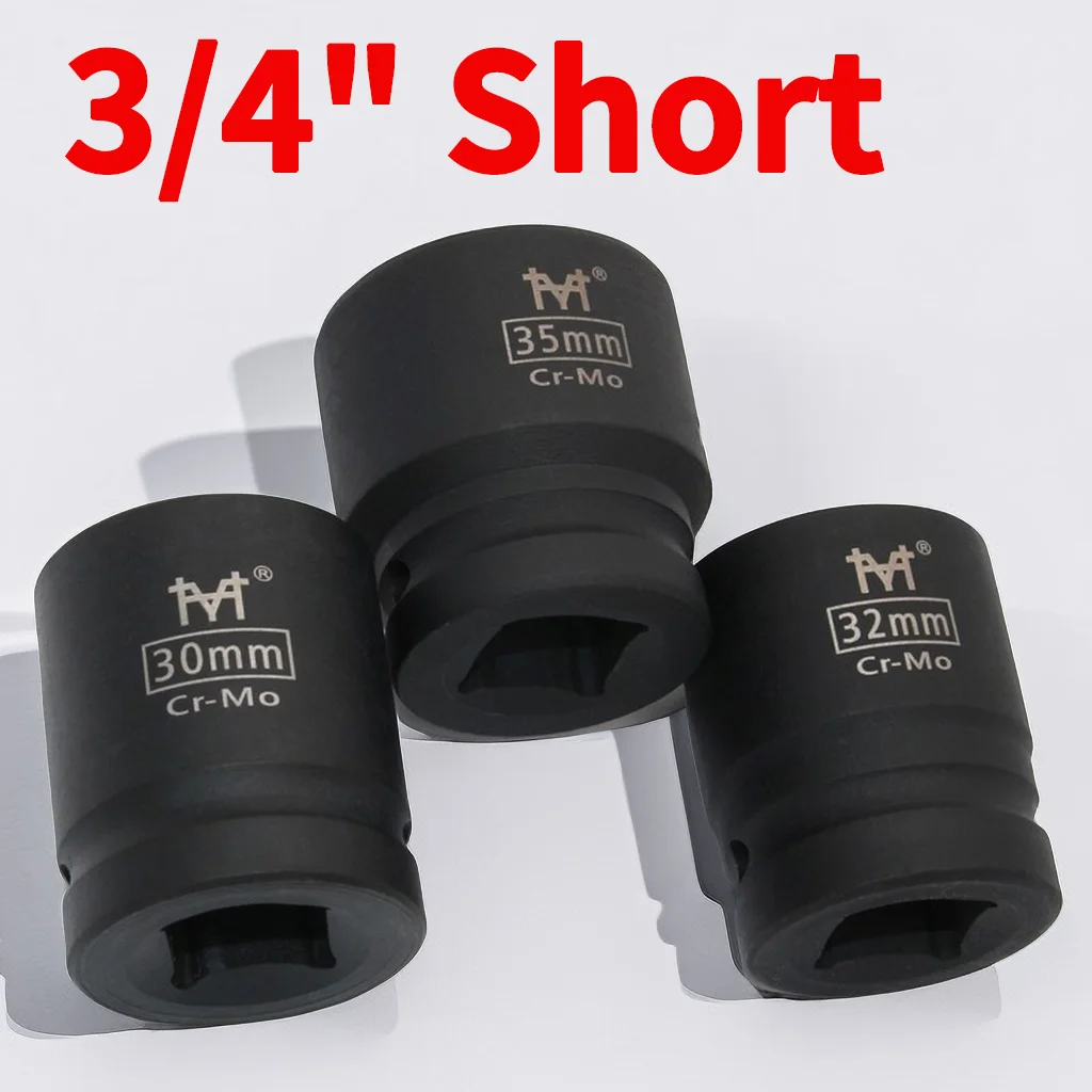 3/4 "CR-MO Cal zestaw kluczy nasadowych metryczne-czarne sześciokątne gniazda powietrzne o dużej wytrzymałości-rozmiary od 17mm do 46mm