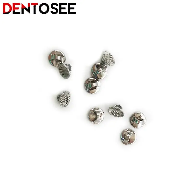 10Pcs/pack Dental Orthodontic Mesh Lingual Buttons Bottom Perforated Connection Tongue Side Buckle Dental Consumables