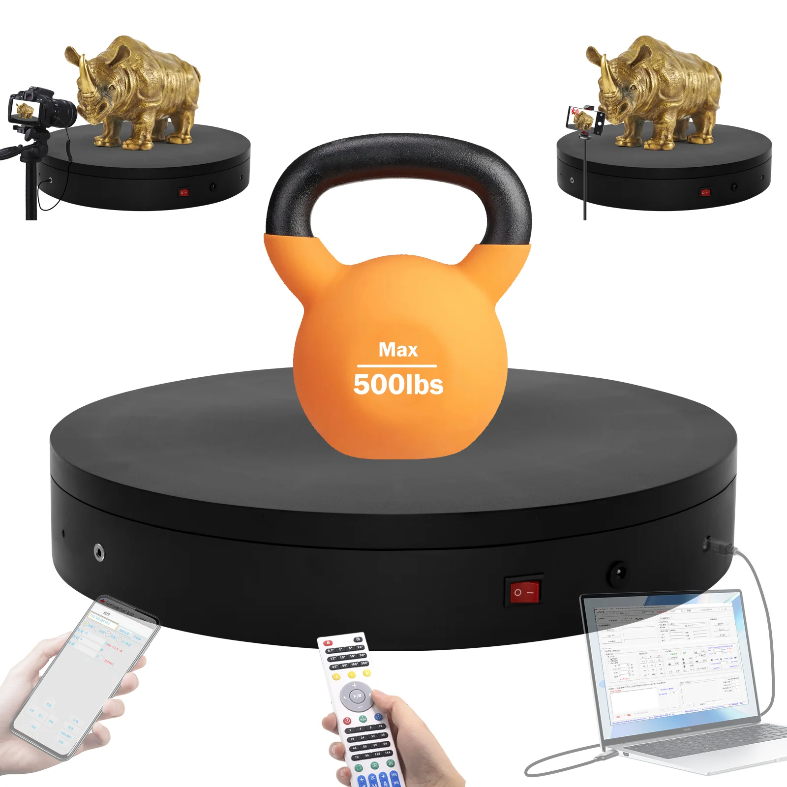 MT400RUWPSL 40cm Intelligent Programmable Turntable USB WiFi Remote Control Auto Shutter 5 Mode Photography Rotating Platform
