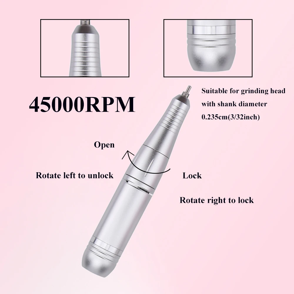 45000 RPM Professionele Oplaadbare Elektrische Nagelboormachine Draagbare Draadloze Nagelvijl Voor Acryl Gel Nagels Verwijderen