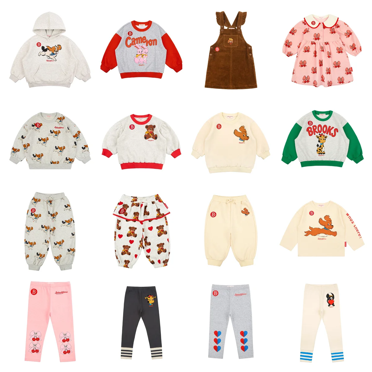 

2024 Autumn Boys and Girls Hoodie Set Korean Version of Cute Cartoon Printed Pullover Casual Sportswear for Children