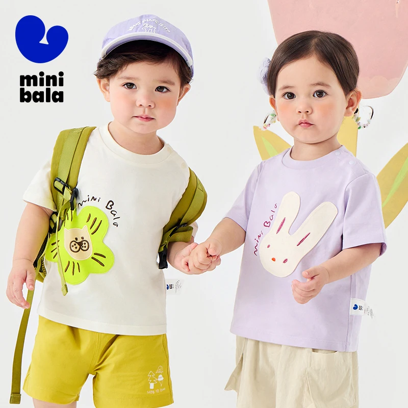 

Mini Bala Boys Girls Soft Cotton Baby T-Shirt Cute Skin-Friendly Summer Top for Toddlers 2025 New