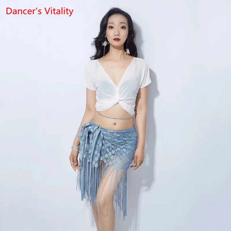 Belly Dance Suit Practice Clothing New Female Elegant Top Fashion Tassel Hip Scarf Profession Performance Skirt Set