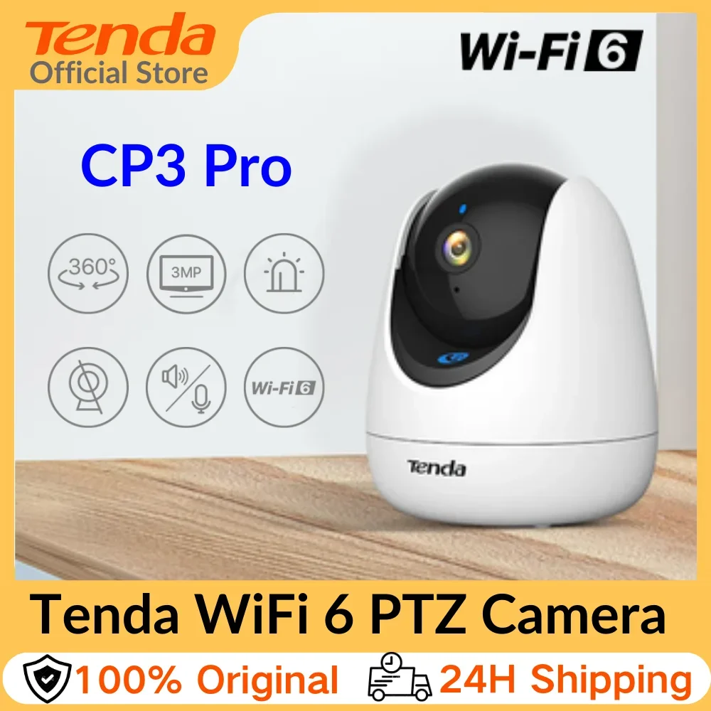 Tenda 2K Indoor Camera WiFi6 Wireless Cameras for Home Security One-Touch Calling Human/Pet/Baby Crying Detection Night Vision