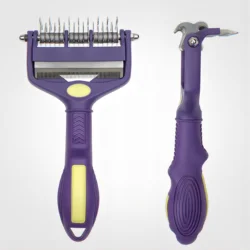 Double-Sided Pet Deshedding Brush Multi-Purpose Skin Friendly Undercoat Rake Dematting Grooming Pet Cleaning Grooming Product