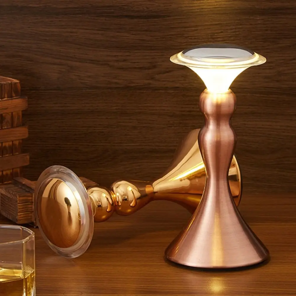 

European Style Bar Table Lamp 3 Color Lights Rechargeable LED Reading Lamp Soft Lights Touch Control Bedside Ambient Light