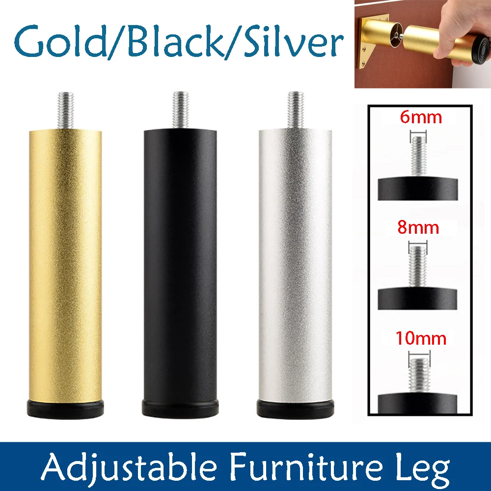 Adjustable Furniture Leg M6 M8 M10 Aluminum Alloy Table Legs For TV Cabinet,Wardrobe,Raised Refrigerator Washing Machine Feet