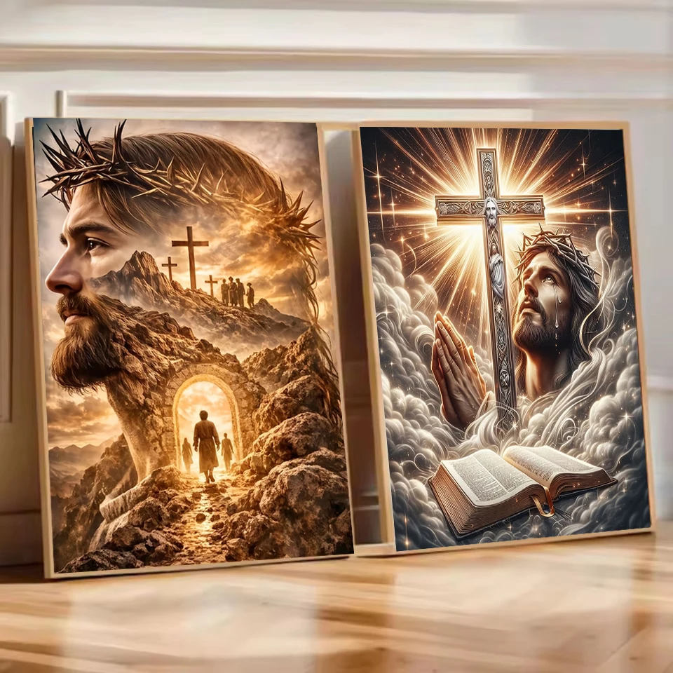 DIY Diamond Painting Kit Christian Jesus Christ Pray Full Square Round Diamond EmbroideryArt Mosaic Cross Stitch Home Decor Gift