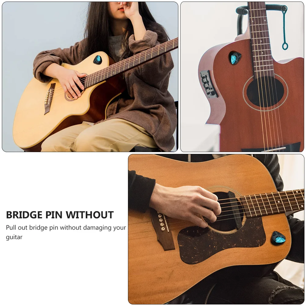 

1Set Guitar Bridge Pin Tool Set Plastic Pins Pin Extractor Bridge Repair Remover Picks Storage Box Plectrum Guitar Supply