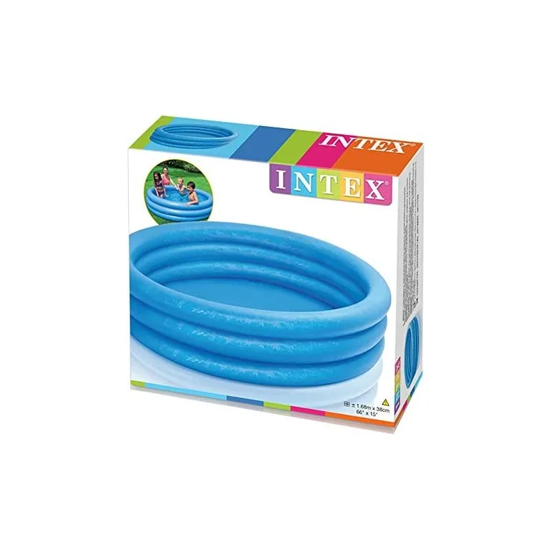 Intex Piscina Hinchable 3 Aros Azul - Piscinas para niños y niñas ideales para verano - 168 cm x36 cm