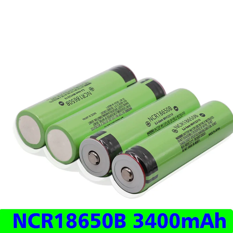 Ncr18650b Battery 3.7v 3400mah 18650 Lithium Rechargeable Battery for Pansonic Flashlight Batteries,small Fans + Wies Bateria