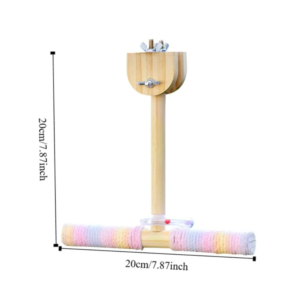 Bite Resistant Wood Parrot Swing Wear-resistant Detachable Bird Stand Toy Comfortable Grip Sturdy Bird Cage Decoration