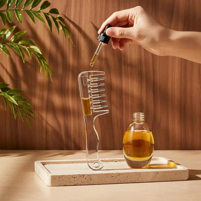 Hair Oil Applicator Scalp Massage Roller Comb Soft Roller Teeth Even Dispensing Root Care Tool for Hair Growth Use