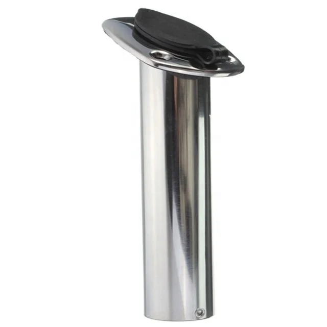 STTL 304 Stainless Steel Marine Fishing Rod Holder Wall/Deck Mount Soft Pad Protection Quick-Lock Secure Support