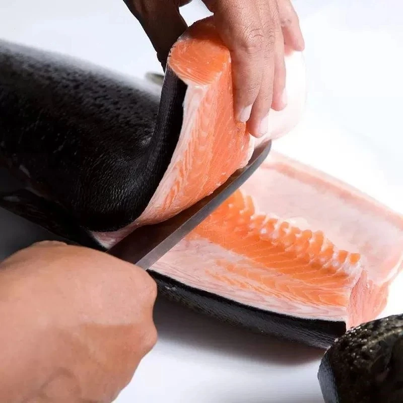 Kitchen Knives Japanese Sushi Sashimi Salmon Knife Sharp Meat Cleaver Cutting Fish Raw Butcher Chef Knife with Box Right-Handle