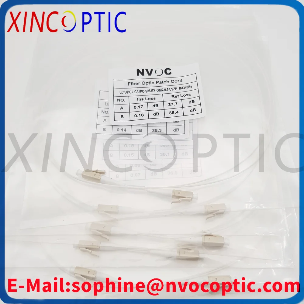 ホワイト-10-個-om2-1-コア-09-ミリメートル装甲ケーブル、1c-lszh-lcupc-sc-st-fc-lc-1-メートルマルチモード屋外光ファイバーパッチコードコネクタ