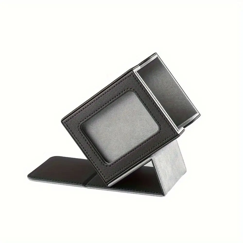 Display Window Game Card Organizer PU Leather Single Sleeved Cards Trading Card Storage Box Magnetic Closure
