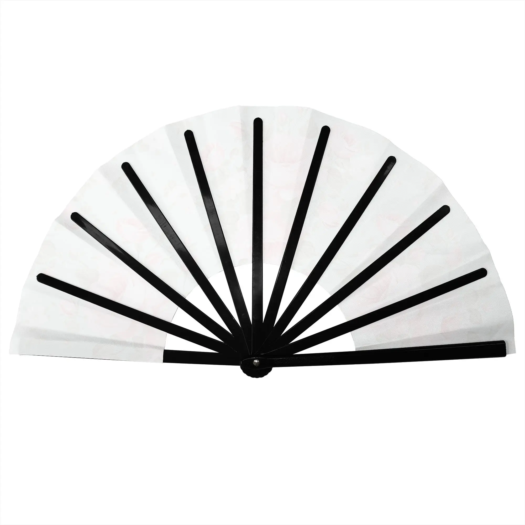 Rose Flowers Buds on Cream  Folding Hand Fan Watercolor Pink  Polyester Fabric Fan Funny Summer Accessory Decorative Fans