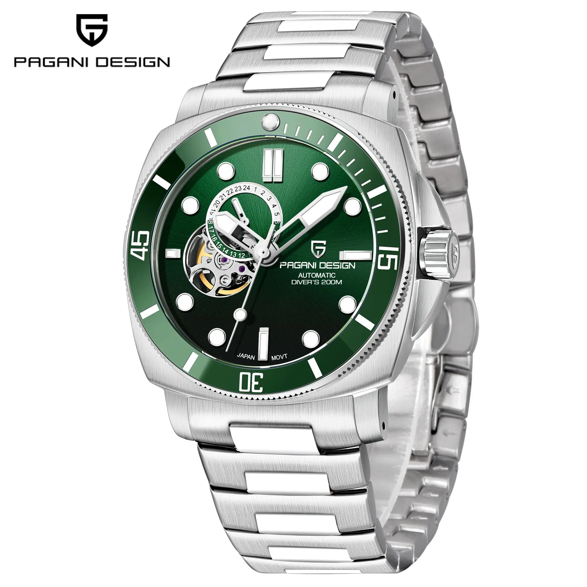 Pagani Design Office Original Width 24MM PD1736 Bracelet 316L Stainless Steel Band Silver Jubilee Bracelet Waterproof Diving Wa