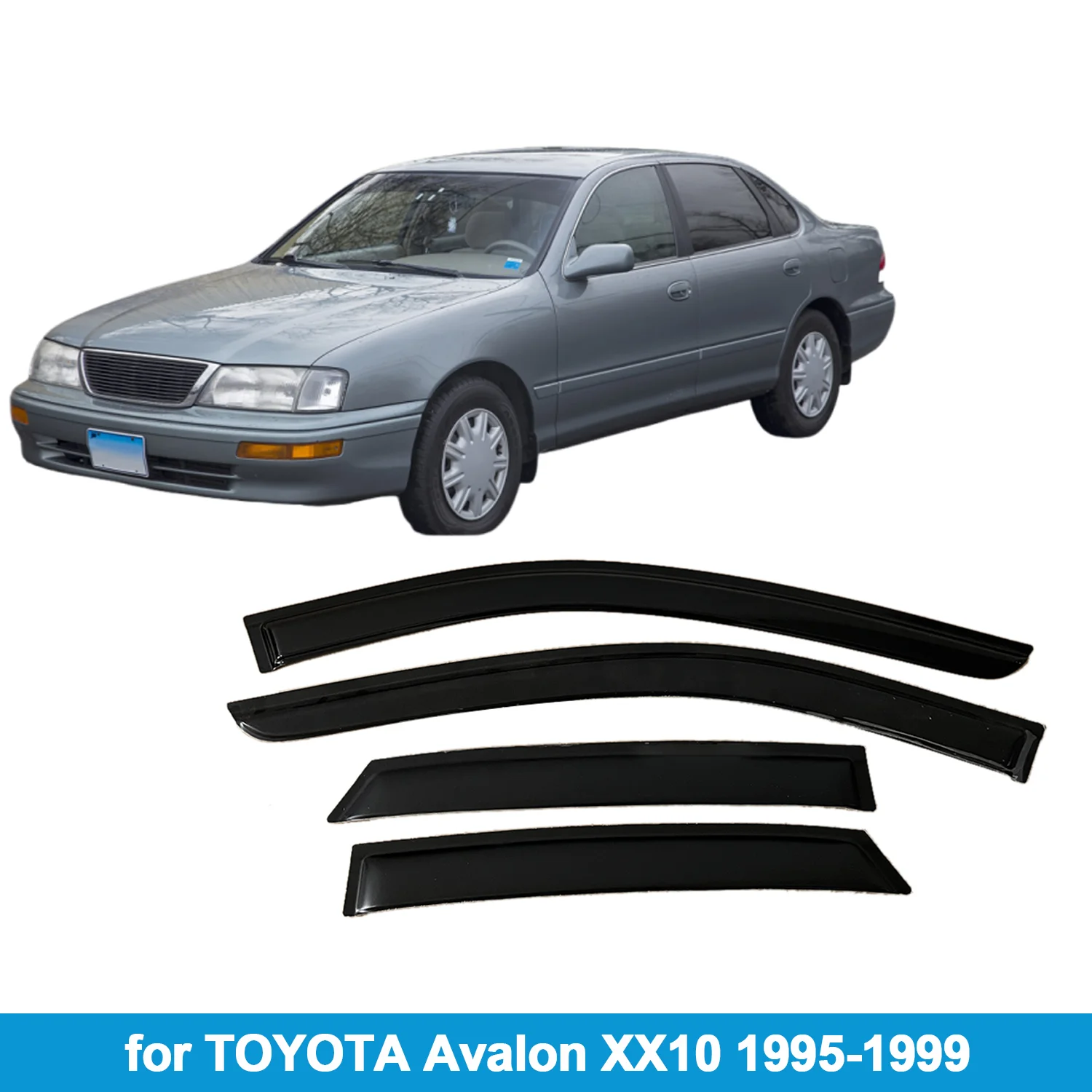 

Window Visor for TOYOTA Avalon XX10 1995-1999 Rain Guard Side Vent Deflector Weathershield Outside-Mount Tape On