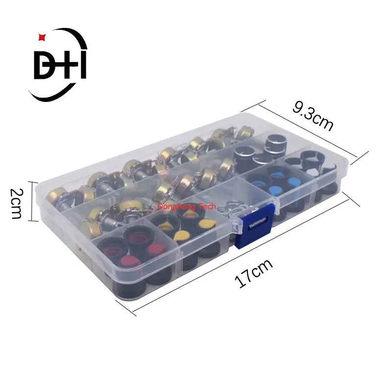 40PCS WH148 potentiometer switch 15MM B5K/10K/20K/50K/100K/box with knob