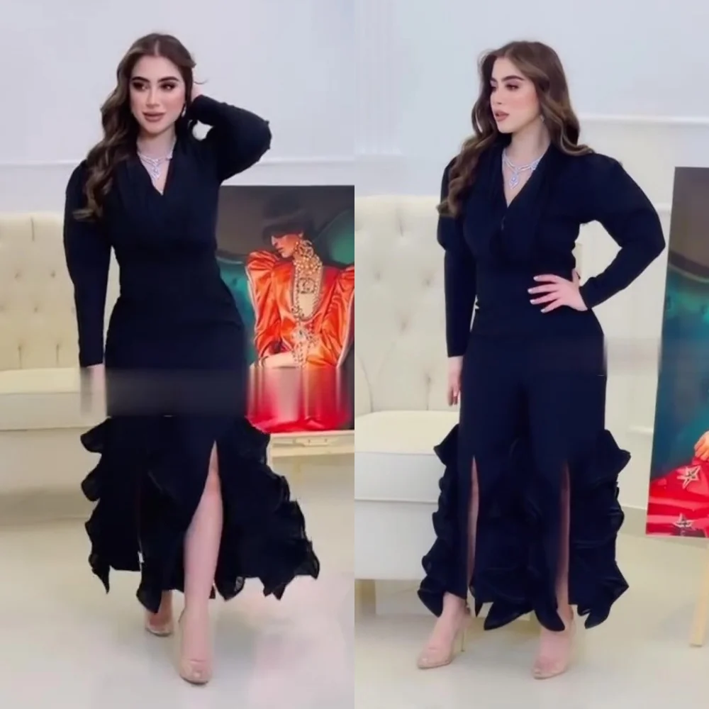 

Customized Simple V-neck Mermaid es Layered s Formal Occasion Gown платье на выпускной vestidos para mujer gala فساتين كوكتيل