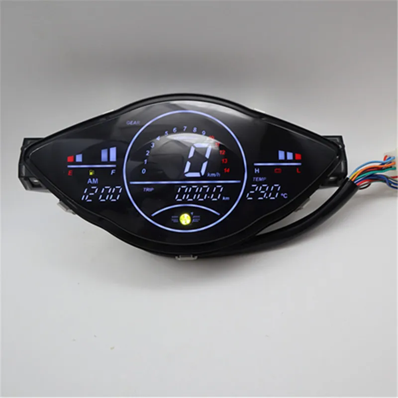 MOTOQUEEN LED Digital 2023 RPM Motorcycle Meter Speedometer Dash Panel For Honda Wave100 Velocimetro Biz125