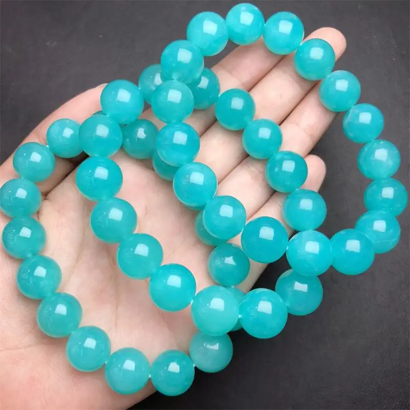 12.5MM Natural Amazonite Bracelet Healing Visuddhi Chakra Stress Relief Reiki Yoga Energy Gifts 1PCS