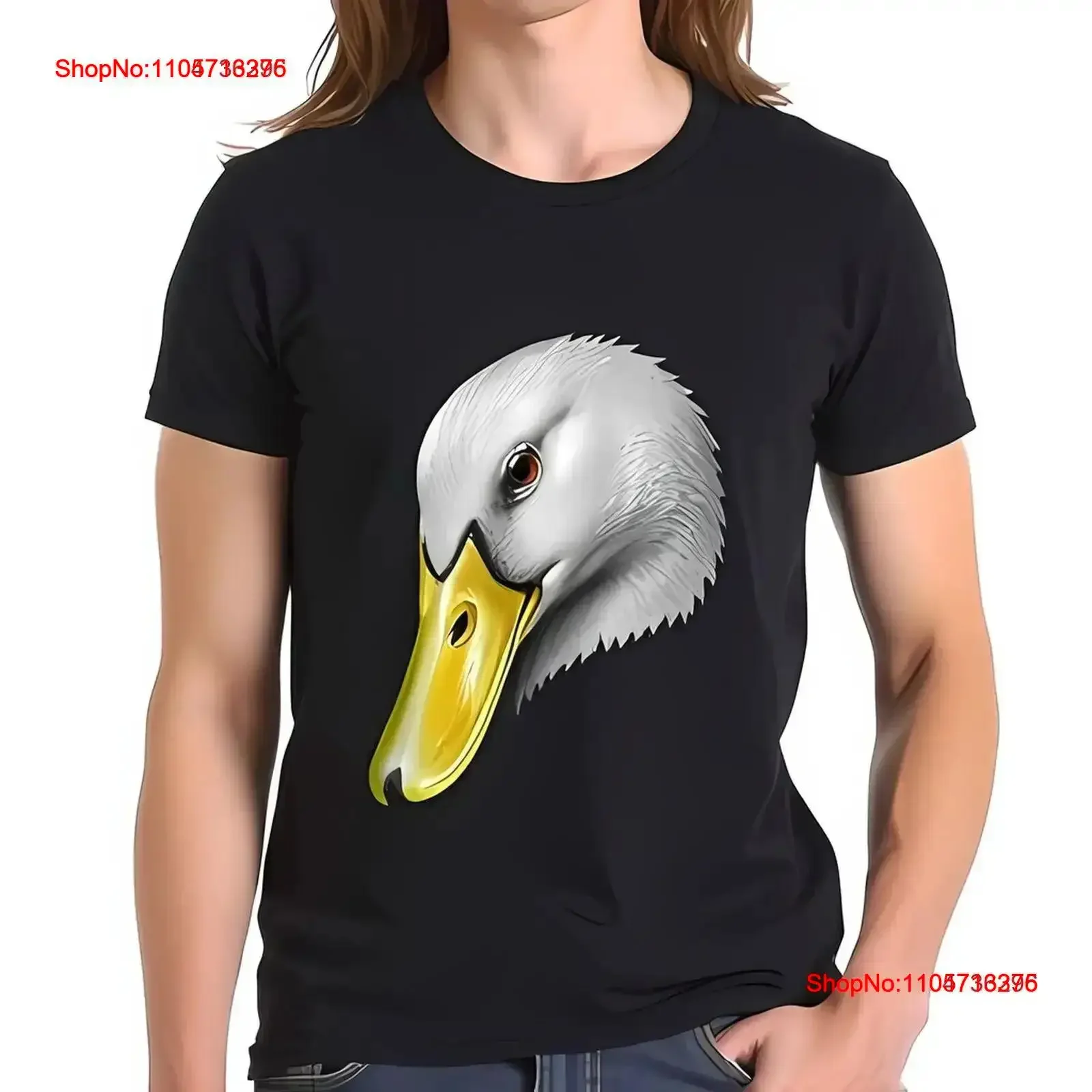 Realistic Goose Head T Shirt for Men Black All cotton vintage Washed Versatile Stretched Breathable Top Everyday Wear vintage