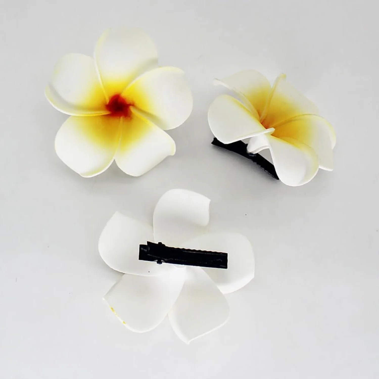 10 Pcs Multicolor Hawaii Plumeria Flower Clips Hawaiian Flower Hair Barrettes  Party Hair Clips Artificial Tropical Flower Hairp