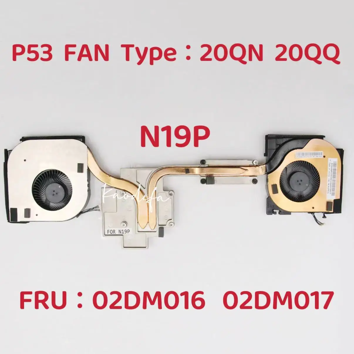 P53 FAN For Thinkpad P53 FAN radiator Laptop 20QN, 20QQ FAN+Heatsink NH1 N19P Delta CPU+GPU FRU 02DM017 02DM016 100% Test OK