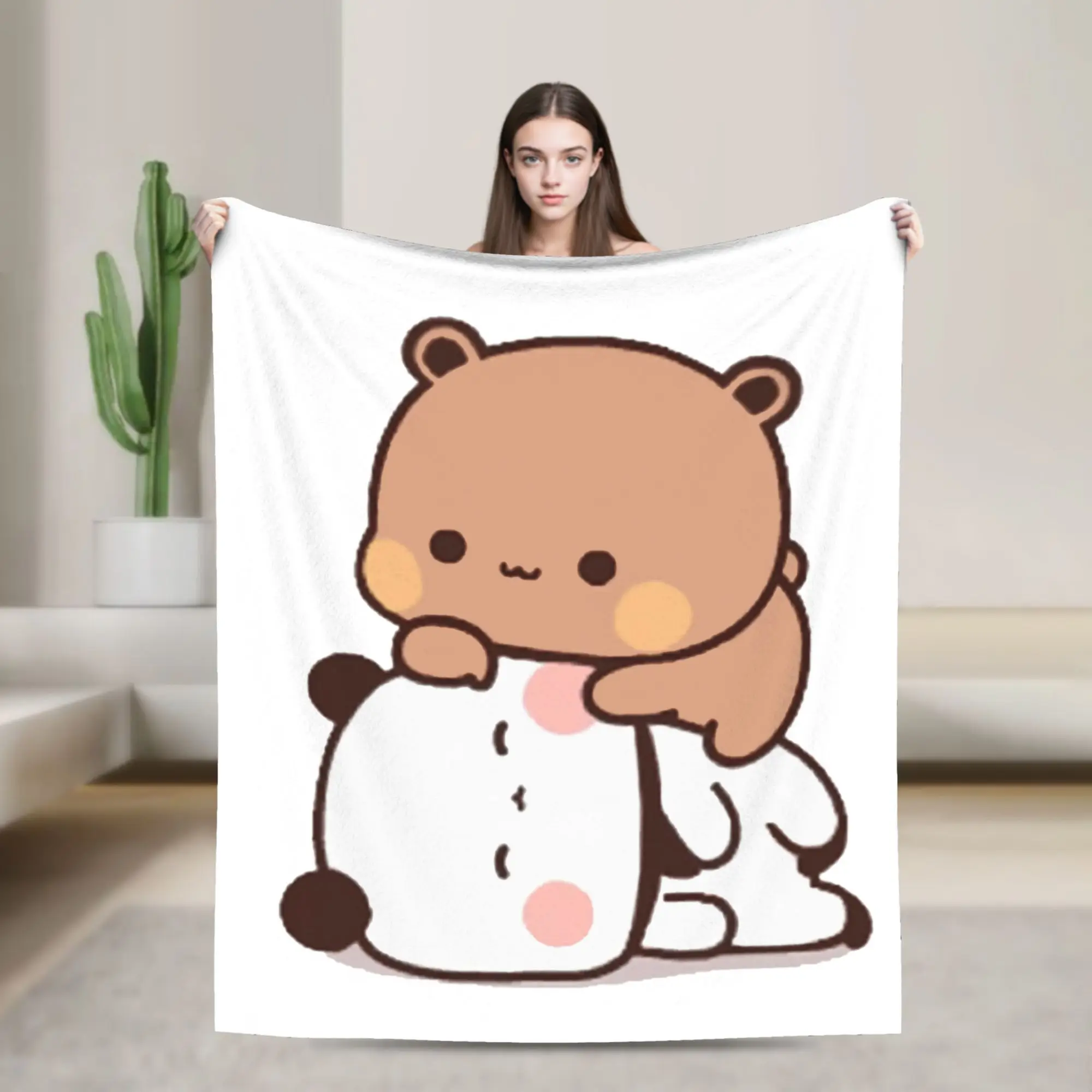 Cute Dudu Bubu Blanket Panda Bear Wool Awesome Warm Throw Blankets for Coverlet All Season,