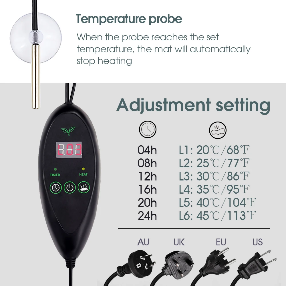 الشتلات الدافئة صندوق التدفئة الحصير RET الحضانة الأواني عدة للنباتات الداخلية زراعة البذور كاتب إنبات صينية أدوات البستنة