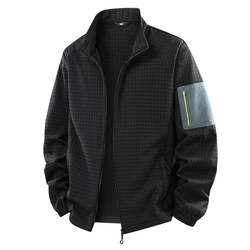 Nieuwe herenjassen voor lente en herfst: Effen jassen, vrijetijdsjassen, herenjassen met camouflage opstaande kraag. Maten: L