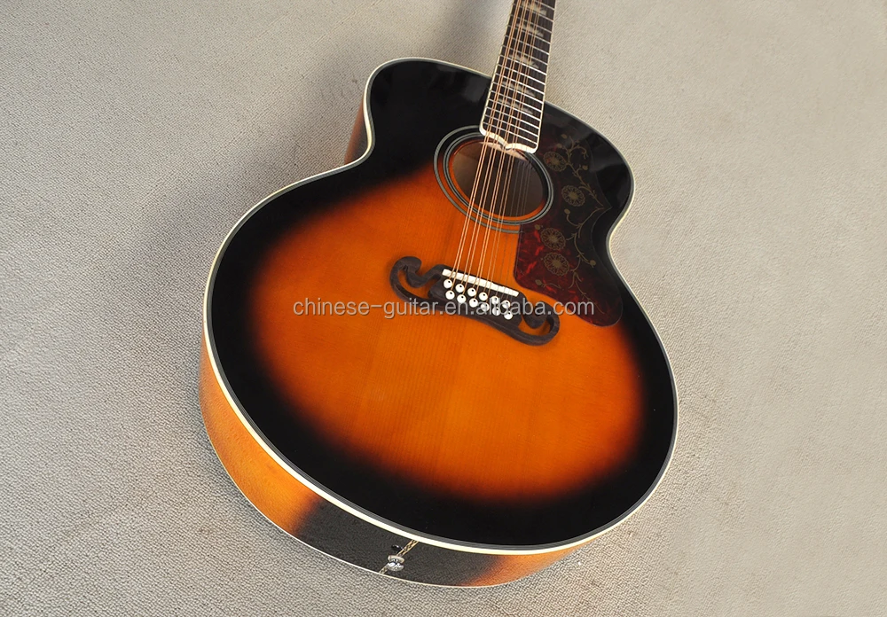Flyoung Tobacco Sunburst 41 Inches 12 Strings Acoustic Guitar Top Solid Classic Guitar